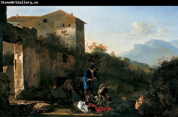 PYNACKER, Adam Landscape with Goatherd